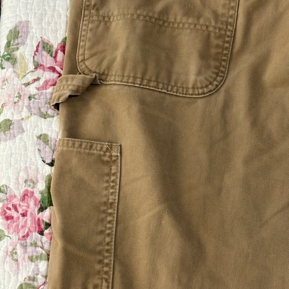 Carhartt Relaxed Fit Flannel Lined Work Pants Khaki 40x30 Carpenter Utility - Picture 6 of 10